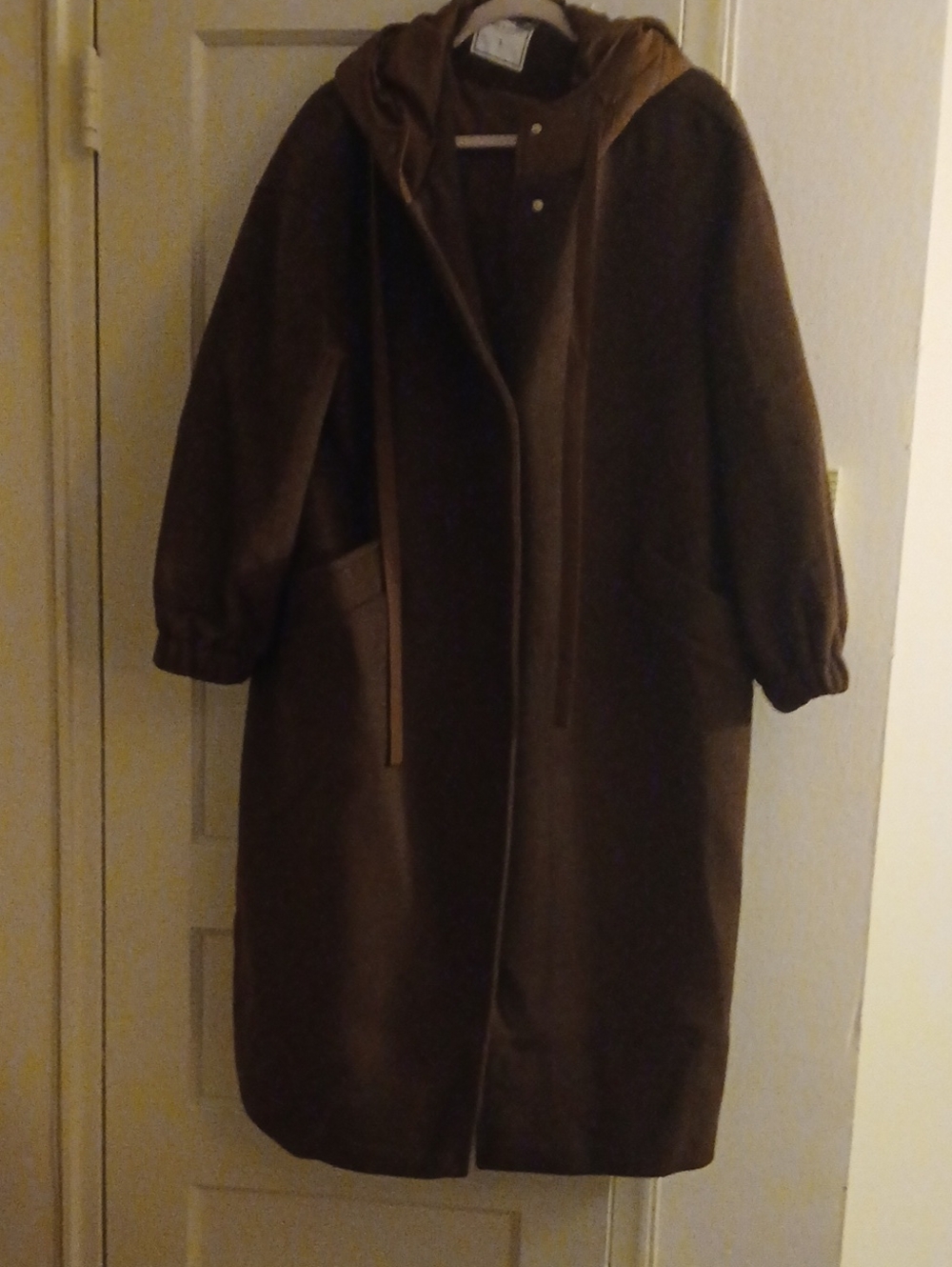 Belle and Bloom Oversized Long Brown Hooded Trench Coat - Brand Unspecified